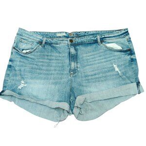 Kut From The Kloth Womens Plus Size Shorts Katy Boyfriend Distressed Blue Sz 24W